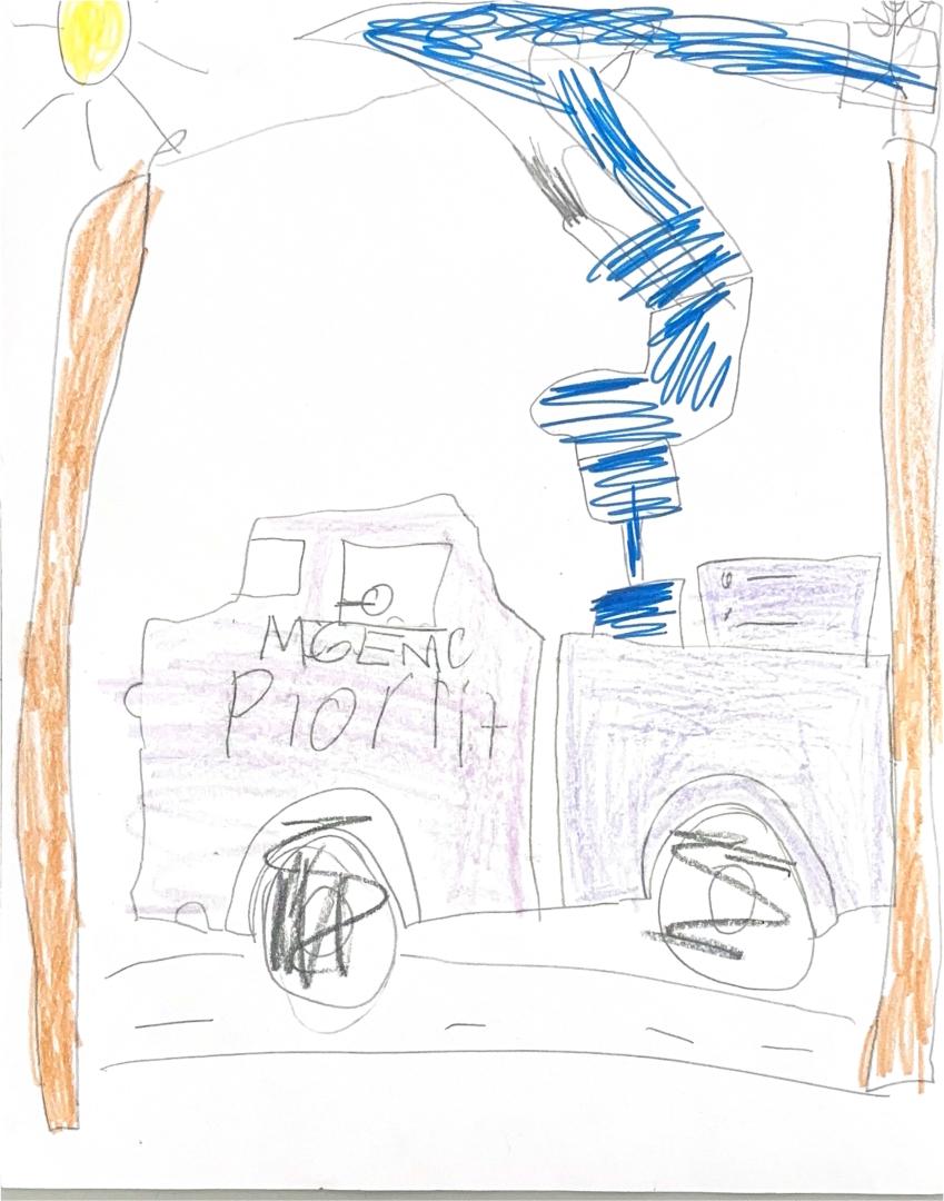 "Thank you, Middle Georgia EMC Linemen" Card from Student